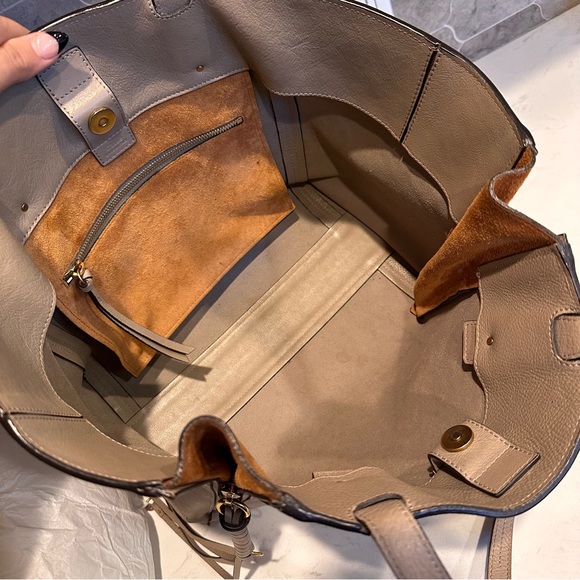 Chloe Smooth Calfskin Medium Milo Shopping Tote Motty Grey - Picture 7 of 16